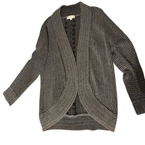 Pink Rose Charcoal Open-Front Cardigan-XL